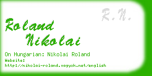 roland nikolai business card